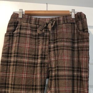 Brown Plaid Corduroy Joggers